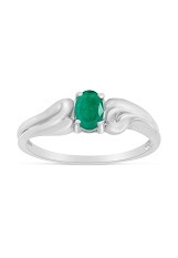 elegant white gold oval emerald gemstone baby birthstone ring